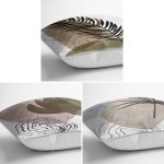 3'lü Soft Zemin Üzerinde Renkli Yaprak Desenli Modern Yastık Kırlent Kılıf Seti Realhomes