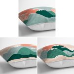 - Rh-K3luset333-1 - Realhomes  3'lü Renkli Zemin Üzerinde Onedraw Çizimli Modern Yastık Kırlent Kılıf Seti Realhomes