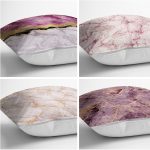 - Rh-K4luSet235-1 - Realhomes Realhomes Renkli Mermer Kombinli 4'lü Yastık Kırlent Kılıfı Realhomes