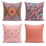 - Rh-K4luSet269 - Realhomes  Realhomes Dijital Baskılı Dekoratif 4'lü Yastık Kırlent Kılıfı Realhomes