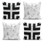 - Rh-K4luSet280 - Realhomes Realhomes Mermer Motifli 4'lü Yastık Kırlent Kılıfı Realhomes