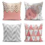 Realhomes Dijital Baskılı Dekoratif 4'lü Yastık Kırlent Kılıfı Realhomes