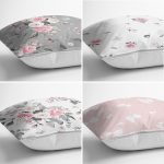 - Rh-K4luSet715-1 - Realhomes 4'lü Gül Motifli Konsept Modern Yastık Kırlent Kılıf Seti Realhomes