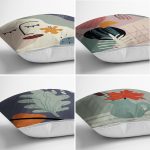 - Rh-K4luSet719-1 - Realhomes 4'lü Bohem Tasarımlı Dijital Baskılı Dekoratif Yastık Kırlent Kılıfı Seti Realhomes