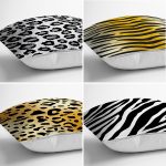 - Rh-K4luSet726-1 - Realhomes 4'lü Zebra Motifli Özel Tasarım Modern Yastık Kırlent Kılıfı Seti Realhomes