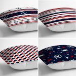 - Rh-K4luset355-1 - Realhomes 4'lü Beyaz Zemin Üzerinde Renkli Deniz Motifli Modern Yastık Kırlent Kılıf Seti Realhomes