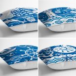 4'lü Renkli Zemin Üzerinde Gemici Desenli Modern Yastık Kırlent Kılıf Seti Realhomes