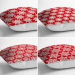 4'lü Renkli Zemin Üzerinde Kartanesi Desenli Modern Yastık Kırlent Kılıf Seti Realhomes