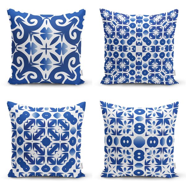 - Rh-K4luset383 - Realhomes  3'lü Renkli Zemin Üzerinde Onedraw Çizimli Modern Yastık Kırlent Kılıf Seti Realhomes