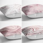 - Rh-K4luset399-1 - Realhomes 4'lü Renkli Zemin Üzerinde Soyut Desenli Modern Yastık Kırlent Kılıf Seti Realhomes