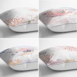 - Rh-K4luset423-1 - Realhomes 4'lü Beyaz Zemin Üzerinde Onedraw Çizimli Modern Yastık Kırlent Kılıf Seti Realhomes