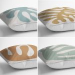 - Rh-K4luset425-1 - Realhomes 4'lü Renkli Zemin Üzerinde Onedraw Çizimli Modern Yastık Kırlent Kılıf Seti Realhomes