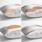 4'lü Beyaz Zemin Üzerinde Onedraw Çizimli Modern Yastık Kırlent Kılıf Seti Realhomes