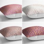 - Rh-K4luset443-1 - Realhomes 4'lü Renkli Zemin Üzerinde Gold Detaylı Modern Yastık Kırlent Kılıf Seti Realhomes