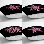 - Rh-K4luset460-1 - Realhomes 4'lü Siyah Zemin Üzerinde Renkli Kartanesi Desenli Modern Yastık Kırlent Kılıf Seti Realhomes