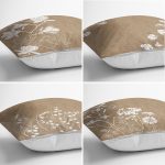 - Rh-K4luset573-1 - Realhomes 4'lü Rengarenk Zemin Üzerinde Beyaz Çiçek Desenli Modern Yastık Kırlent Kılıf Seti Realhomes