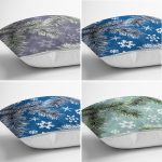 - Rh-K4luset576-1 - Realhomes 4'lü Renkli Zemin Üzerinde Kartanesi Desenli Modern Yastık Kırlent Kılıf Seti Realhomes