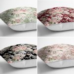 4'lü Rengarenk Zemin Üzerinde Çiçek Desenli Modern Yastık Kırlent Kılıf Seti Realhomes