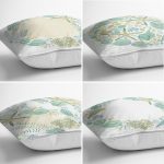 4'lü Beyaz Zemin Üzerinde Soft Renkli Deniz Yıldızı Desenli Modern Yastık Kırlent Kılıf Seti Realhomes