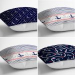 4'lü Renkli Zemin Üzerinde Denizci Desenli Modern Yastık Kırlent Kılıf Seti Realhomes