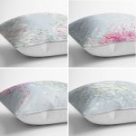 - Rh-K4luset635-1 - Realhomes 4'lü Renkli Zemin Üzerinde Yaprak Desenli Modern Yastık Kırlent Kılıf Seti Realhomes