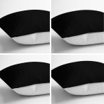 - Rh-K4lusetSiyah-1 - Realhomes  4'lü Düz Siyah Baskısız Nakışlık-İşlemelik-Makrome Yastık Kırlent Kılıfı Seti Realhomes