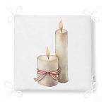 Özel Tasarım Mum Motifli Dijital Baskılı Fermuarlı Sandalye Minderi Realhomes