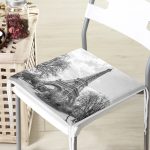 Eyfel Kuleli Dijital Baskılı Fermuarlı Sandalye Minderi Realhomes