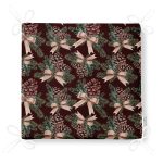 Kahve Zemin Kozalak Tasarımlı Dijital Baskılı Fermuarlı Sandalye Minderi Realhomes