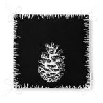 Siyah Beyaz Kozalak Motifli Dijital Baskılı Fermuarlı Sandalye Minderi Realhomes