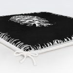 Siyah Beyaz Kozalak Motifli Dijital Baskılı Fermuarlı Sandalye Minderi Realhomes