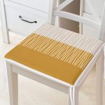 Çizgili Retro Tasarımlı Dijital Baskılı Fermuarlı Sandalye Minderi Realhomes