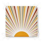 Güneş ve Renkli Işınları Özel Tasarım Dijital Baskılı Fermuarlı Sandalye Minderi Realhomes