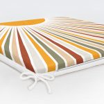 Güneş ve Renkli Işınları Özel Tasarım Dijital Baskılı Fermuarlı Sandalye Minderi Realhomes