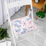 Renkli Kelebek Motifli Dijital Baskılı Modern Fermuarlı Sandalye Minderi Realhomes
