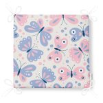 Renkli Kelebek Motifli Dijital Baskılı Modern Fermuarlı Sandalye Minderi Realhomes