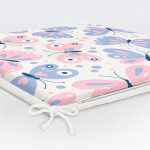 Renkli Kelebek Motifli Dijital Baskılı Modern Fermuarlı Sandalye Minderi Realhomes