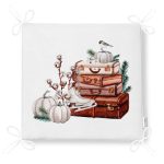 Özel Tasarım Kış Temalı Dijital Baskılı Fermuarlı Sandalye Minderi Realhomes