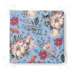 Mavi Zemin Papatya & Gül Tasarımlı Dijital Baskılı Modern Fermuarlı Sandalye Minderi Realhomes