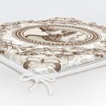 Karakalem Çiçek & Portre Desenli Dijital Baskılı Fermuarlı Sandalye Minderi Realhomes