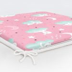 - Seamless pattern with cartoon sleeping hares - Realhomes Pembe Zeminde Bulut Üstünde Tavşan Motifli Özel Tasarım Dijital Baskılı Modern Fermuarlı Sandalye Minderi Realhomes