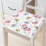 - Print - Realhomes Renkli Kelebekler Özel Tasarım Dijital Baskılı Modern Fermuarlı Sandalye Minderi Realhomes