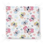 - Print - Realhomes Renkli Kelebekler Özel Tasarım Dijital Baskılı Modern Fermuarlı Sandalye Minderi Realhomes