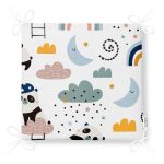 - Печать - Realhomes Sevimli Panda Motifli Özel Tasarım Dijital Baskılı Modern Fermuarlı Sandalye Minderi Realhomes