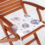 - Elephant with a baby elephant in a cute style. Sweet dream. Inscription. Vector. - Realhomes Pembe Fil Motifli Dijital Baskılı Özel Tasarım Modern Fermuarlı Sandalye Minderi Realhomes