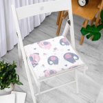 - Elephant with a baby elephant in a cute style. Sweet dream. Inscription. Vector. - Realhomes Pembe Fil Motifli Dijital Baskılı Özel Tasarım Modern Fermuarlı Sandalye Minderi Realhomes