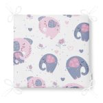 - Elephant with a baby elephant in a cute style. Sweet dream. Inscription. Vector. - Realhomes Pembe Fil Motifli Dijital Baskılı Özel Tasarım Modern Fermuarlı Sandalye Minderi Realhomes