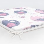 - Elephant with a baby elephant in a cute style. Sweet dream. Inscription. Vector. - Realhomes Pembe Fil Motifli Dijital Baskılı Özel Tasarım Modern Fermuarlı Sandalye Minderi Realhomes