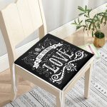 Siyah Love Dijital Baskılı Fermuarlı Sandalye Minderi Realhomes