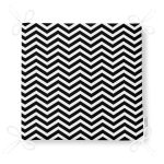 Siyah Beyaz Zikzak Desenli Dijital Baskılı Fermuarlı Sandalye Minderi Realhomes